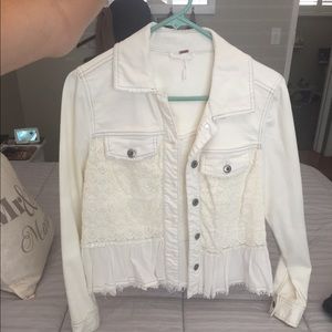 Free People beige jean jacket